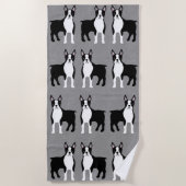 Boston Terrier Beach Towel Strandlaken (Voorkant)