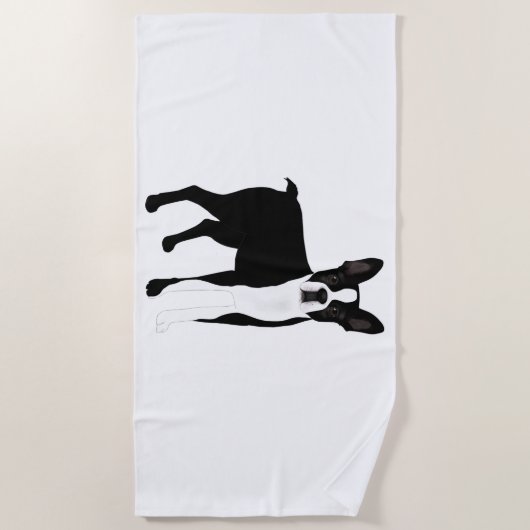 Boston Terrier Beach Towel Strandlaken (Voorkant)