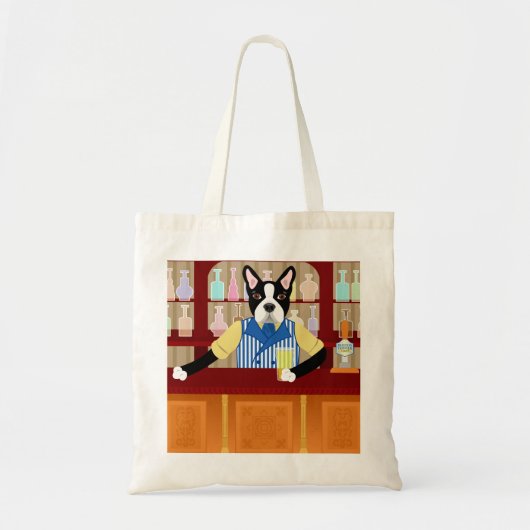 Boston Terrier Beer Pub Tote Bag (Voorkant)
