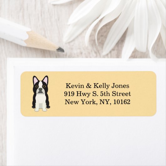 Boston Terrier beige Etiket (Insitu)