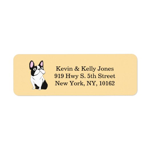 Boston Terrier beige Etiket (Voorkant)
