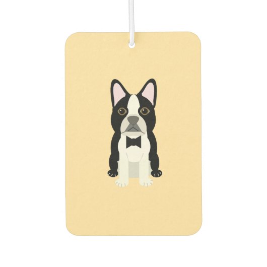 Boston Terrier beige Luchtverfrisser (Voorkant)