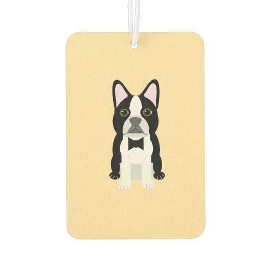 Boston Terrier beige Luchtverfrisser (Achterkant)