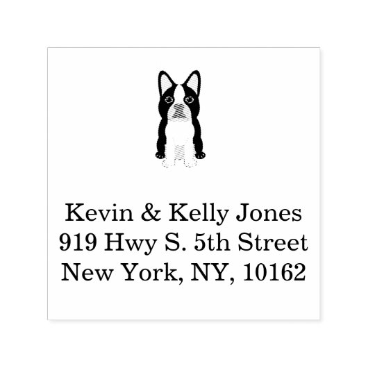 Boston Terrier beige Zelfinktende Stempel (Design)