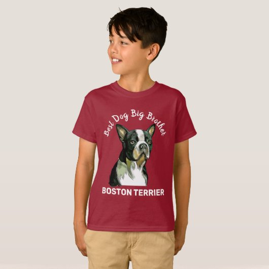 Boston Terrier beste grote broer ooit T-Shirt (Voorkant volledig)