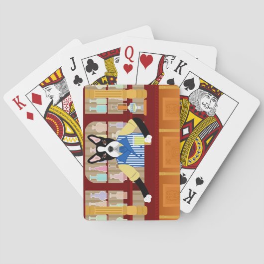 Boston Terrier Biercafé Pokerkaarten (Achterkant)