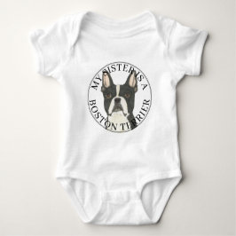 Boston Terrier Big Sister Romper