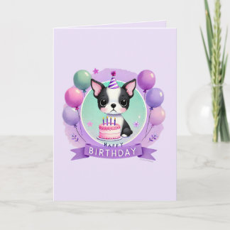 Boston Terrier Birthday Card Feestdagen Kaart
