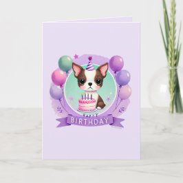 Boston Terrier Birthday Card Feestdagen Kaart