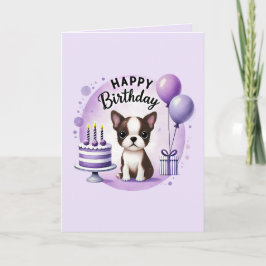 Boston Terrier Birthday Card Feestdagen Kaart