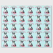 Boston Terrier Birthday Gift Wrap Cadeaupapier (Vlak)