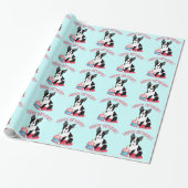 Boston Terrier Birthday Gift Wrap Cadeaupapier (Uitgerold)