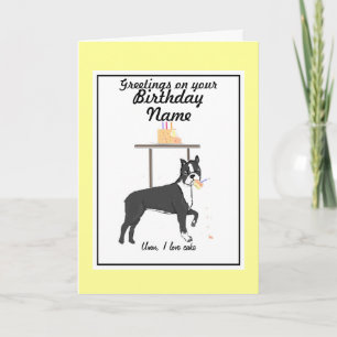 Boston Terrier Birthday kaart Ann naam front