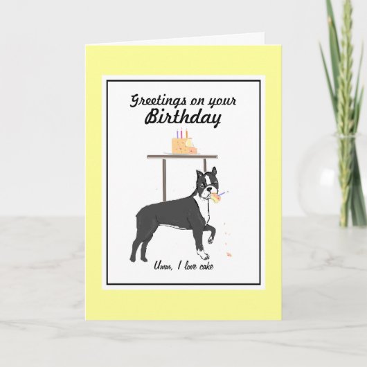 Boston Terrier Birthday-kaart Kaart (Voorkant)