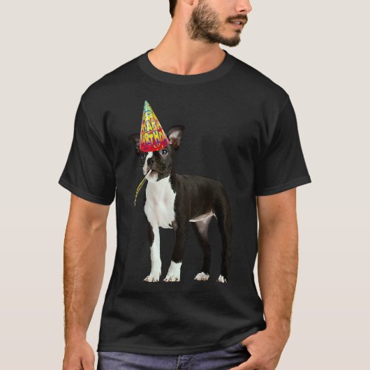 Boston Terrier Birthday T-shirt (Voorkant)