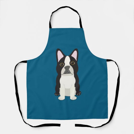 Boston Terrier blauw Schort (Voorkant)