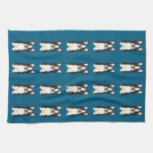 Boston Terrier blauw Theedoek (Horizontaal)