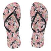 Boston Terrier Bloemen Schoenen - hondenbloemen Teenslippers (Voetbed)