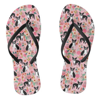 Boston Terrier Bloemen Schoenen - hondenbloemen Teenslippers