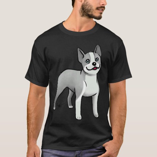 Boston Terrier Blue T-shirt (Voorkant)