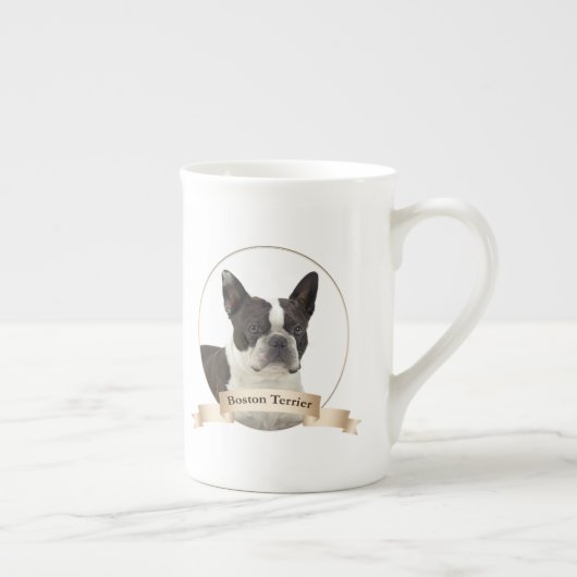 Boston Terrier Bone China Mok (Rechts)