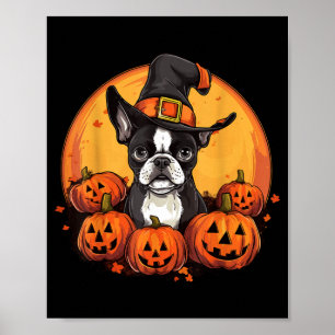 Boston Terrier Bostie Hondenras Huisdier Halloween Poster