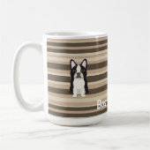 Boston Terrier, Boston Mama Neutrale gestreepte Koffiemok (Links)
