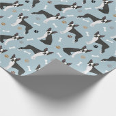 Boston Terrier Botten and Paws Cadeaupapier (Hoek)