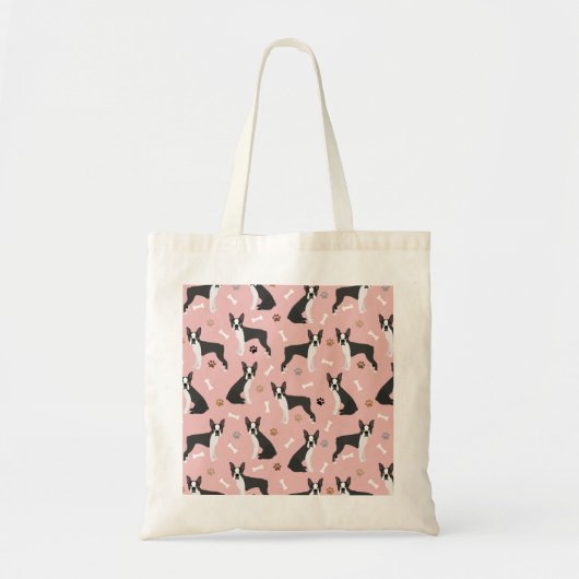 Boston Terrier Botten and Paws Canvas tas (Voorkant)