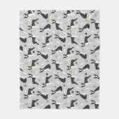Boston Terrier Botten and Paws Fleece Blanket (Voorkant)