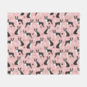 Boston Terrier Botten and Paws Fleece Blanket (Voorkant (Horizontaal))