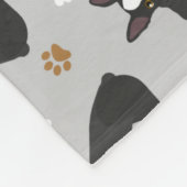 Boston Terrier Botten and Paws Fleece Blanket Deken (Hoek)