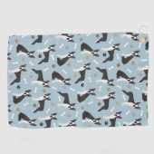 Boston Terrier Botten and Paws Golfhanddoek (Horizontaal)