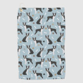 Boston Terrier Botten and Paws Golfhanddoek (Voorkant)