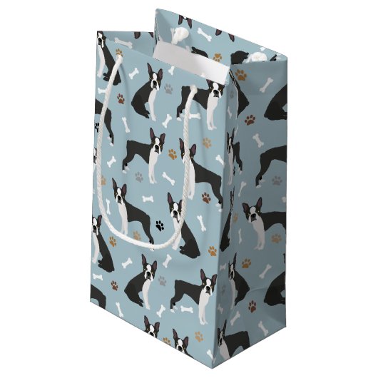 Boston Terrier Botten and Paws Klein Cadeauzakje (Achterkant Gekanteld)