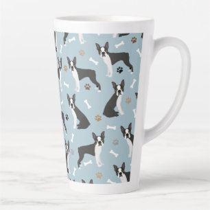 Boston Terrier Botten and Paws Latte Mok