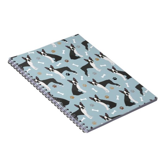 Boston Terrier Botten and Paws Notitieboek (Rechterzijde)