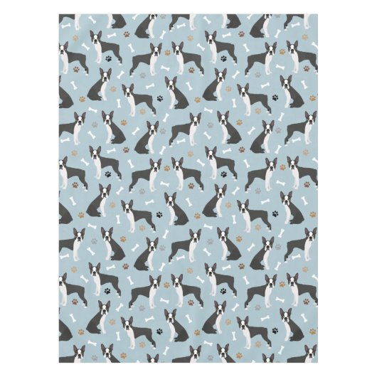 Boston Terrier Botten and Paws Tafelkleed (Voorkant)
