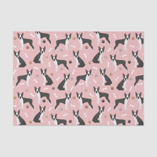 Boston Terrier Botten and Paws Tissue Paper Tissuepapier (Voorkant)