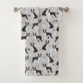 Boston Terrier Botten en Paws Bath Towel Set Bad Handdoek (Insitu)