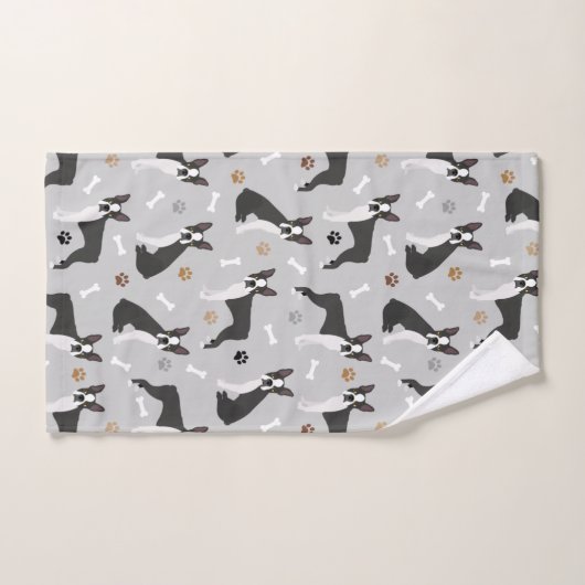 Boston Terrier Botten en Paws Bath Towel Set Bad Handdoek (Handdoek)