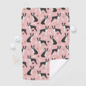 Boston Terrier Botten en Paws Golf Towel Golfhanddoek (Insitu)