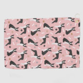 Boston Terrier Botten en Paws Golf Towel Golfhanddoek (Horizontaal)