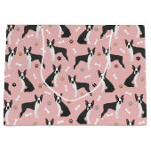 Boston Terrier Botten en Paws Large Gift Bag Groot Cadeauzakje (Voorkant)
