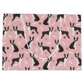 Boston Terrier Botten en Paws Large Gift Bag Groot Cadeauzakje (Achterkant)