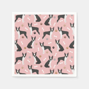 Boston Terrier Botten en Paws Napkins Servet