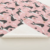 Boston Terrier Botten en Paws Sherpa Blanket Deken (3/4)