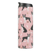 Boston Terrier Botten en Paws Thermal Tumbler Thermosbeker (Geroteerd rechts)