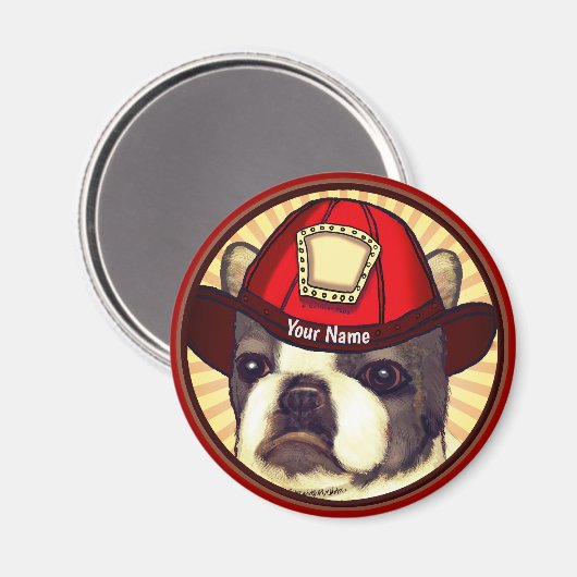 Boston Terrier brandweermagneet Magneet (Voorkant / Achterkant)