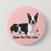 Boston Terrier Breast Cancer Button (Voorkant)